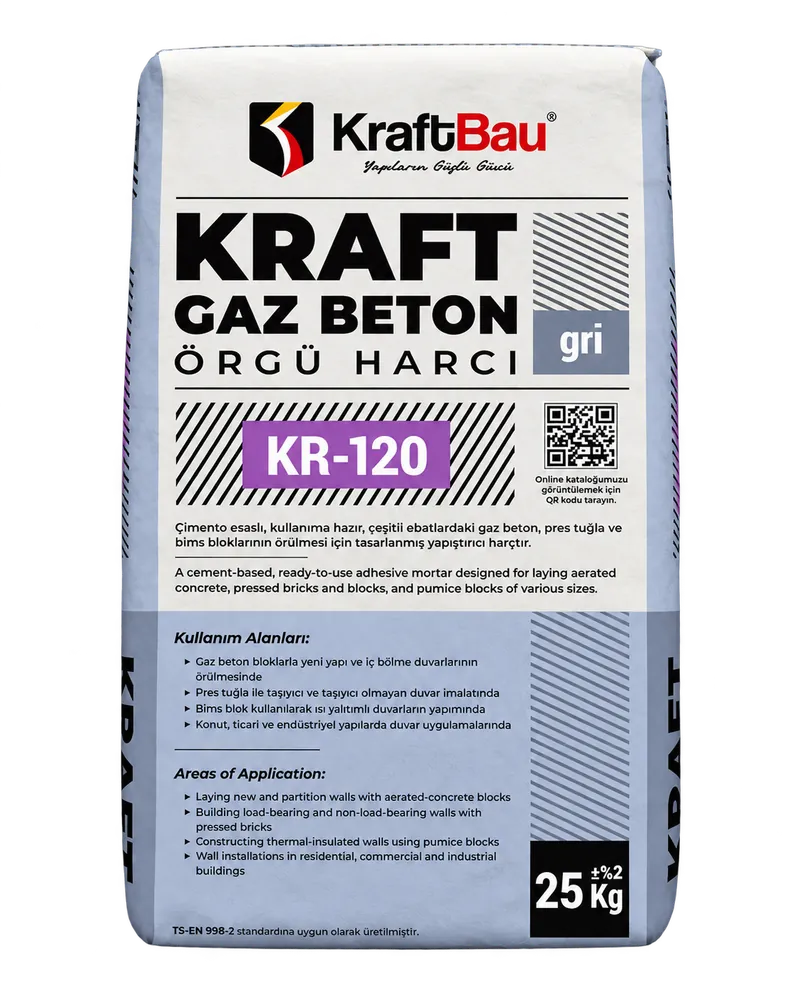 Kraft Gaz Beton Örgü Harcı  KR – 120 GRİ