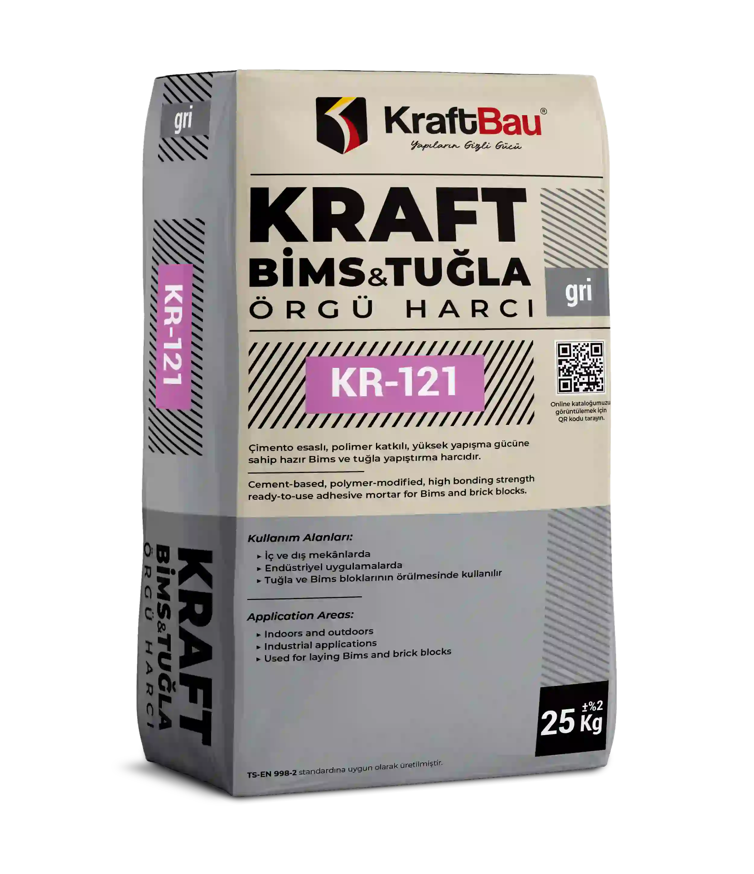 Kraft Bims ve Tuğla Örgü Harcı KR – 121 Gri
