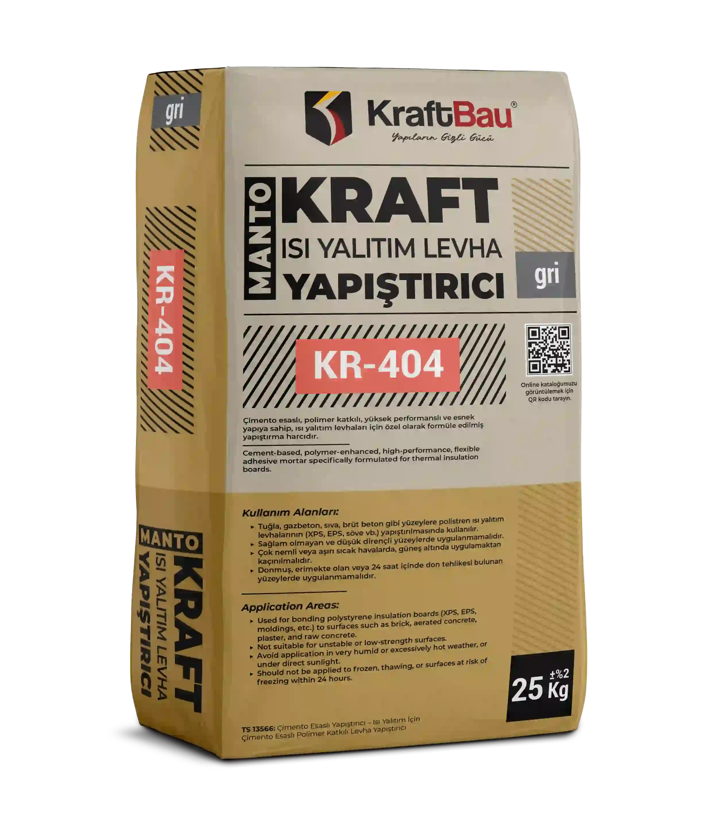 Manto Kraft Isı Yalıtım Levha Yapıştırıcı KR-404 Gri