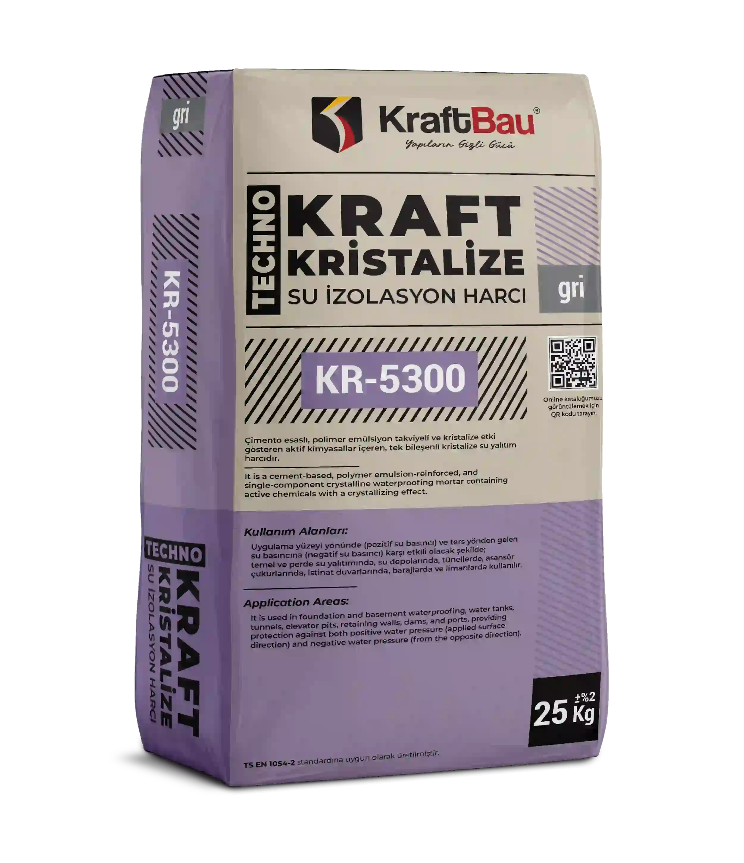 Techno Kraft Kristalize Su Yalıtım Harcı KR-5300 Gri