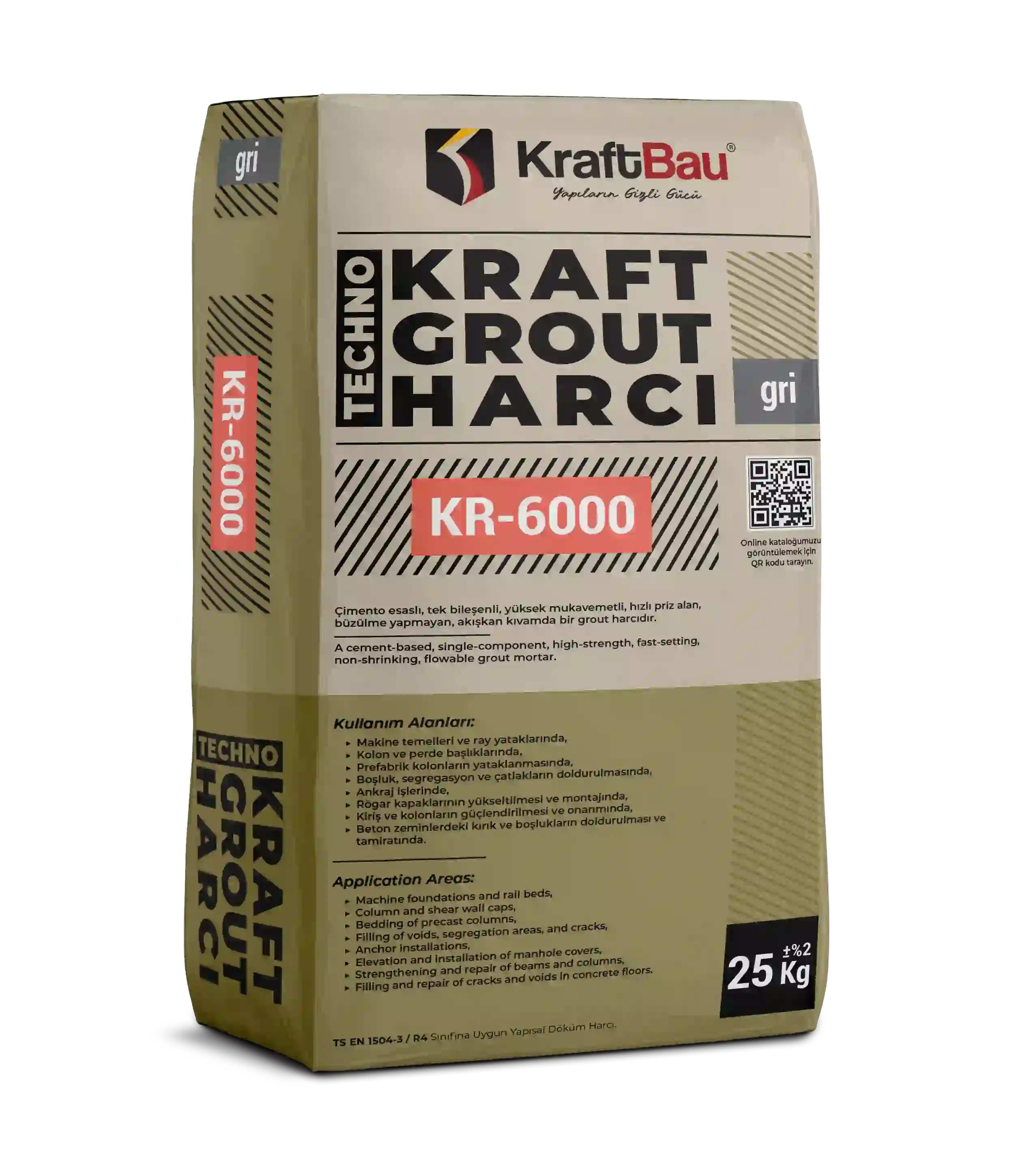 Techno Kraft Grout Harcı KR-6000 Gri