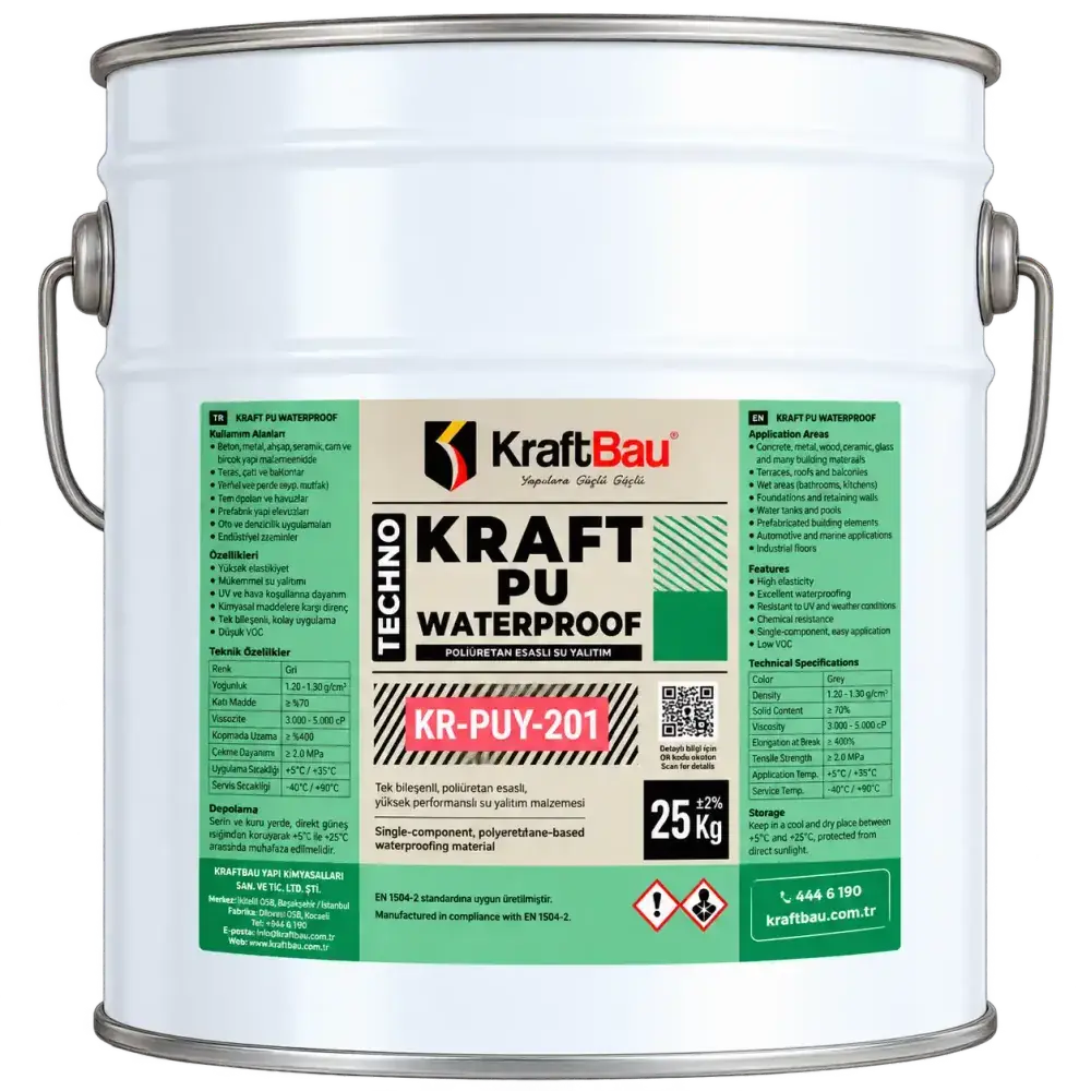 Techno Kraft PU Waterproof 1K KR-PUY-201 Beyaz Gri