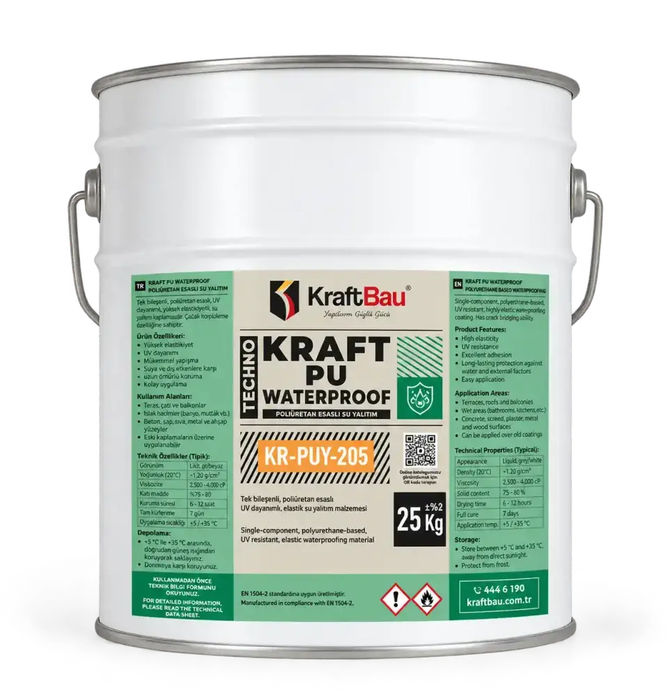 Techno Kraft PU Waterproof UV 1K KR-PUY-205 Beyaz Gri