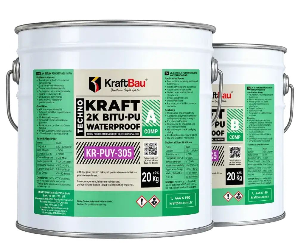 Techno Kraft Bitu-PU Waterproofing  2K KR-PUY-305 – Siyah