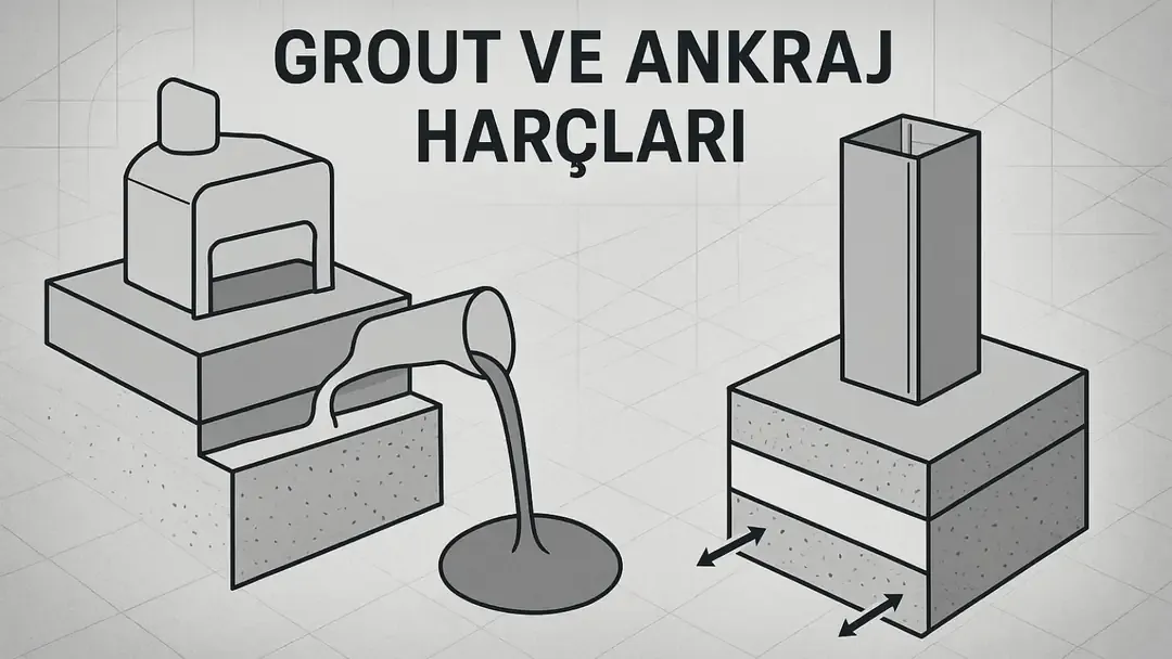 Makine taban plakası altında KR-6000 grout uygulaması