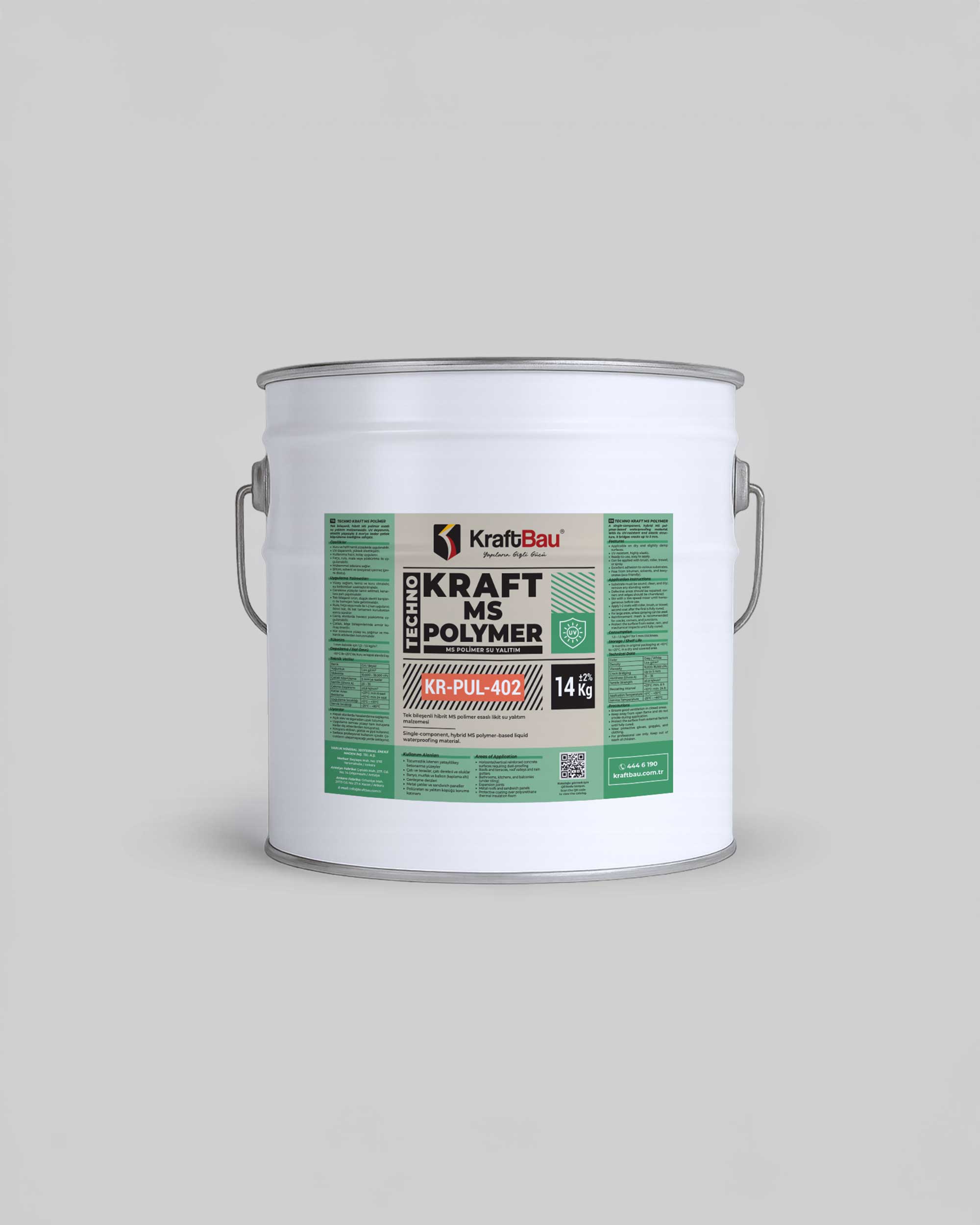 402-2K_epoksi_tamir_harcı-(HARÇLAR) Techno Kraft MS Polyurethane – 1K KR-PUL-402 Grey / White - Image 1