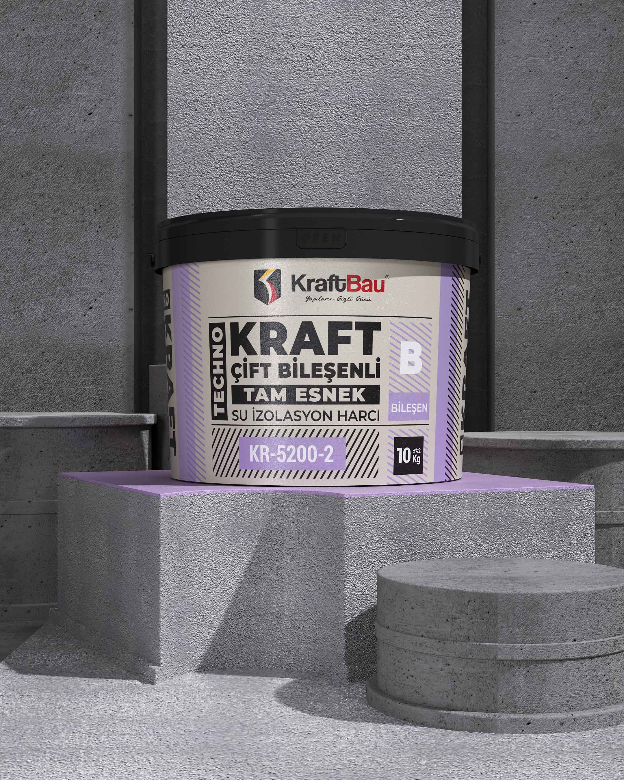 Techno Kraft Çift Bileşenli Tam Elastik Su İzolasyon Harcı B Bileşen KR-5200-2 Beyaz